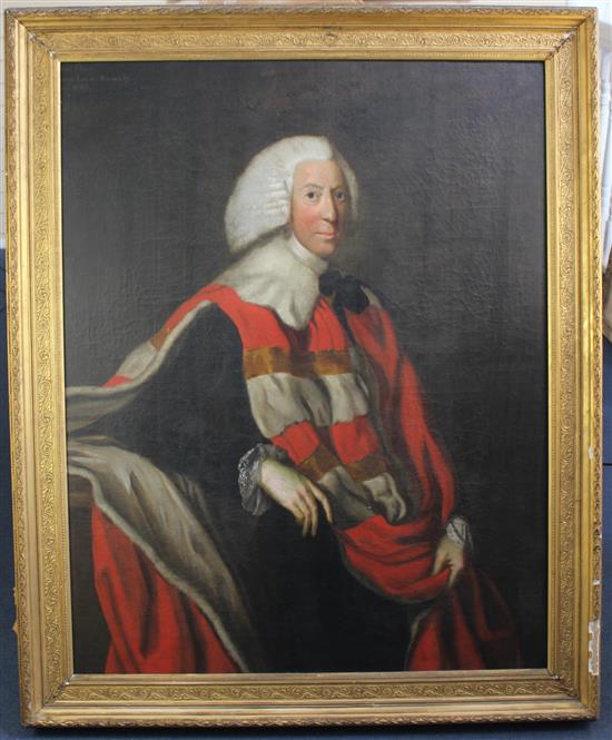 18th century English School Portrait of John Gore, 1st Baron Annaly, 48 x 38.5in.